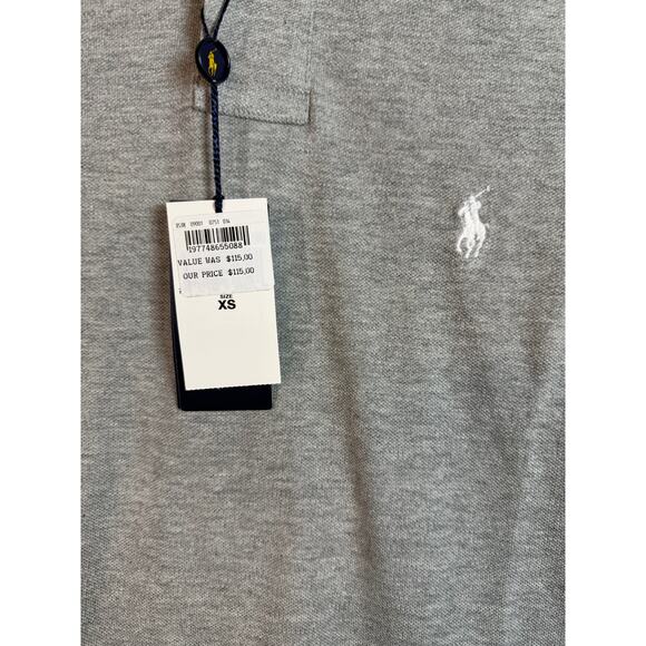 NWT Polo Ralph Lauren Mens Gray Long Sleeve Custom Slim Fit Polo - XS - Picture 2 of 9